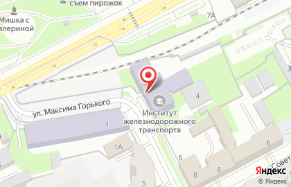 Пермский институт железнодорожного транспорта на улице Максима Горького на карте