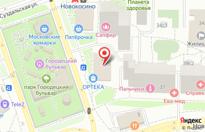 Ортопедический салон ОРТЕКА на Новокосинской улице на карте