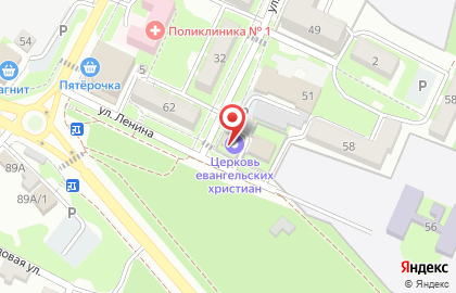 Церковь евангельских христиан в Железноводске на карте