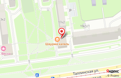 Продуктовый магазин Радуга на Таллинской улице на карте