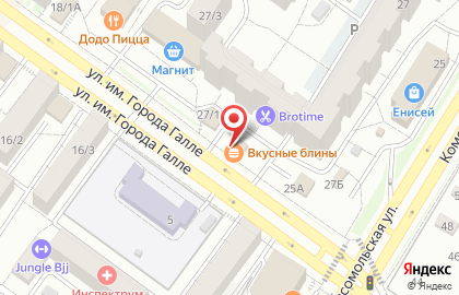 Бистро вкусных блинов на карте