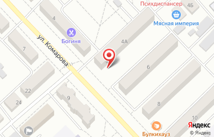 Парикмахерская Каре на улице Комарова на карте