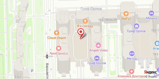 Петербургский центр подологии на метро Московская на карте