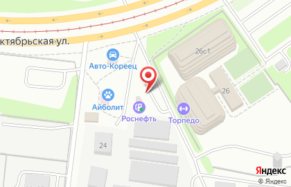 АЗС Роснефть на Октябрьской улице на карте