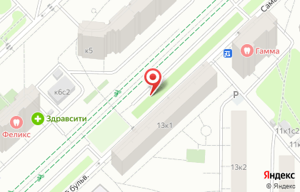 Автостоянка на Самаркандском бульваре, 13 к1 вл1 на карте