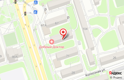 Медицинский центр Добрый Доктор на улице Лермонтова на карте
