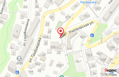 Продуктовый магазин на Учительской, 18/1 на карте