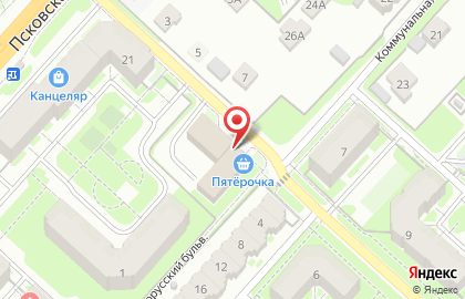 Супермаркет Пятёрочка в Великом Новгороде на карте
