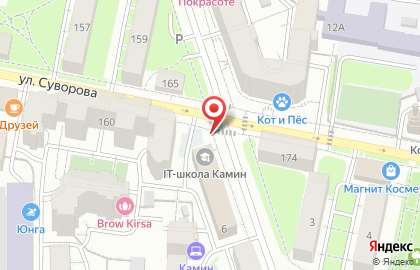 Киоск по продаже фруктов и овощей на улице Суворова на карте