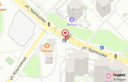 Киоск по продаже фруктов и овощей, район Проспект Вернадского на улице Удальцова на карте