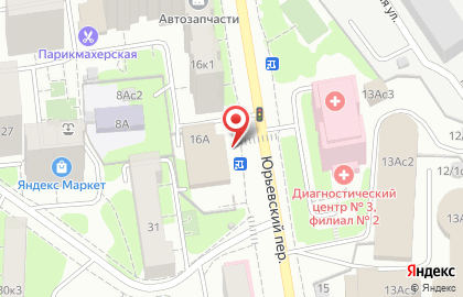 Дикси на Авиамоторной (пер Юрьевский) на карте