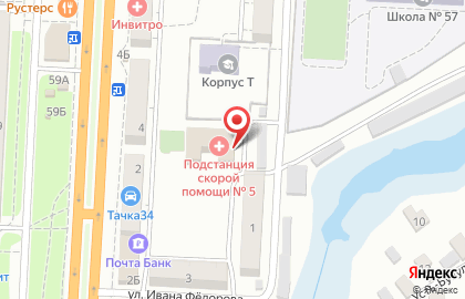 Станция скорой медицинской помощи в Кировском районе на карте