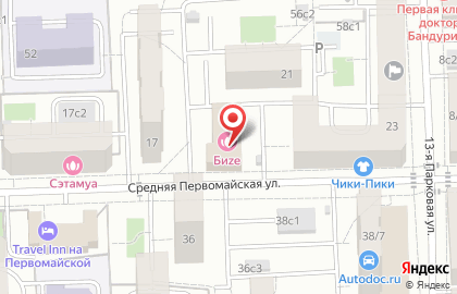 Центр дезинсекции на Средней Первомайской улице на карте