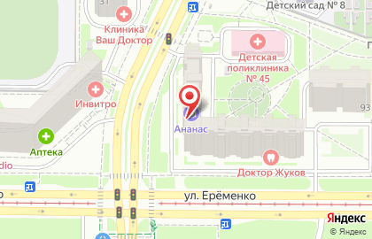 Семейная фотостудия Ананас на проспекте Маршала Жукова на карте