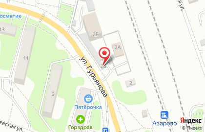 Шиномонтажная мастерская на улице Гурьянова на карте