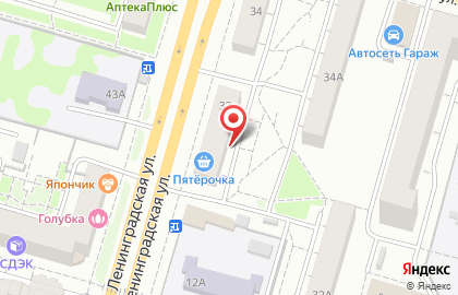 Пункт продажи транспортных карт, Авиастроительный район на улице Ленинградской на карте