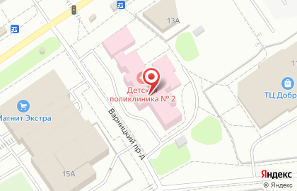 Городская детская поликлиника №2 в Петрозаводске на карте