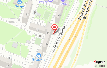 Продовольственный магазин на улице Генерала Павлова на карте