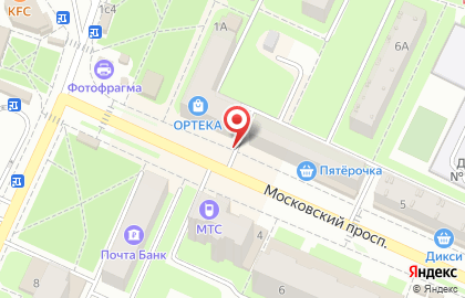 Киоск хлебобулочных изделий на Московском проспекте на карте
