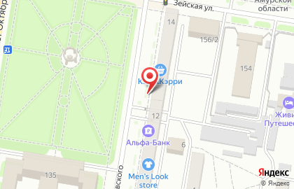 Супермаркет Амурский на улице Островского на карте