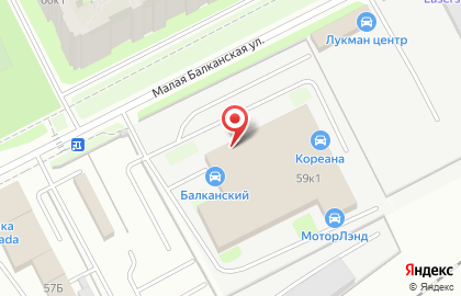Kolesa812.ru на Малой Балканской улице на карте