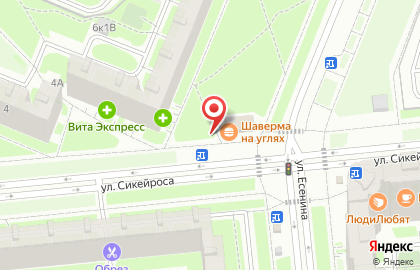 Магазин молочной и колбасной продукции в Выборгском районе на карте