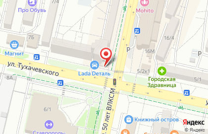 Банкомат Ставропольпромстройбанк на улице Тухачевского, 7/1 на карте
