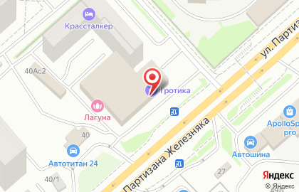 Магазин строительного оборудования, садовой и складской техники Гротика на улице Партизана Железняка на карте