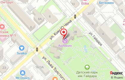 Магазин игрушек Киндер на улице Льва Толстого на карте