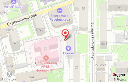 Орион на Павелецкой на карте