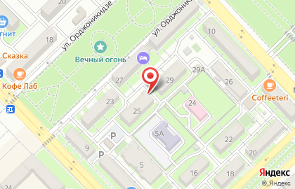 Киоск Каспихлеб на улице Орджоникидзе на карте
