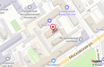 Агентство ипотечного жилищного кредитования Орловской области на карте