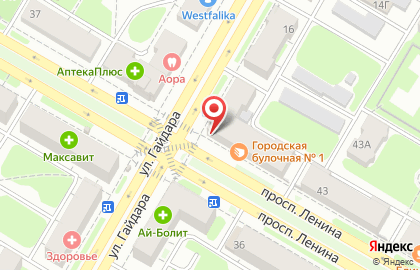 Продуктовый магазин Жемчужина Поволжья на проспекте Ленина на карте