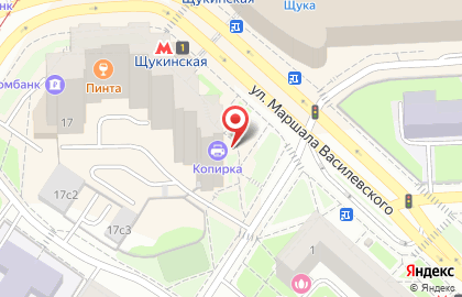 Служба экспресс-доставки DHL на улице Маршала Василевского на карте