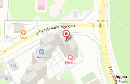 Хозяюшка на улице Маршала Жукова на карте