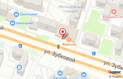 Сауна Фортуна на улице Зубковой на карте