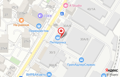 Федеральная сеть салонов красоты ЦирюльникЪ в Адлерском районе на карте