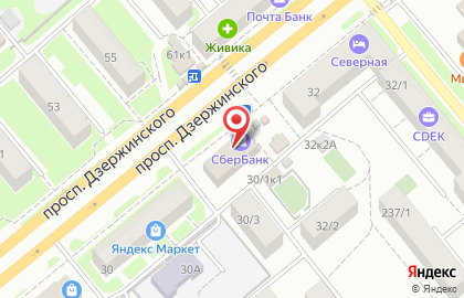 Розничный магазин Рыбный День на проспекте Дзержинского на карте