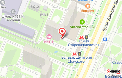 Цветочная студия Меланж на метро Улица Старокачаловская на карте