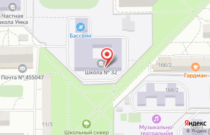 Средняя общеобразовательная школа №32 в Орджоникидзевском районе на карте