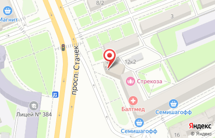 Комплексный центр социального обслуживания населения Кировского района г. Санкт-Петербурга на проспекте Стачек, 12 на карте