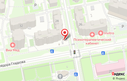 Киоск артезианской воды Ключ здоровья на улице Фёдора Гладкова на карте