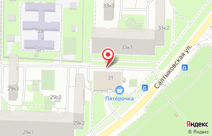 Киоск по продаже мороженого, район Новокосино на Салтыковской улице на карте