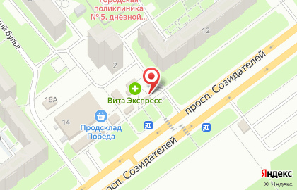 Киоск по продаже печатной продукции на проспекте Созидателей на карте