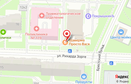 Шаверма Просто Вася в Красносельском районе на карте