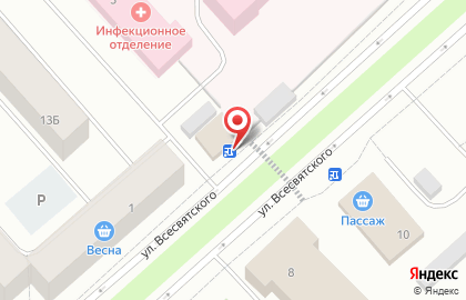 Магазин продуктов Весна в Красноярске на карте