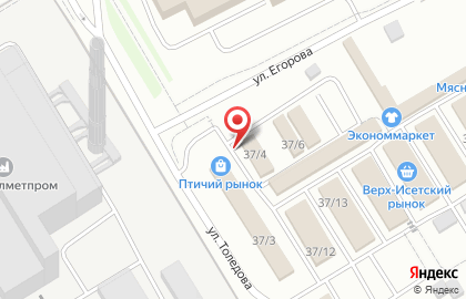 Киоск по продаже фастфудной продукции в Верх-Исетском районе на карте