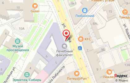 Омский государственный медицинский университет в Центральном районе на карте