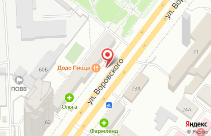 Subway на улице Воровского на карте
