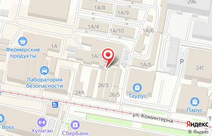 Магазин хозяйственных товаров на улице Коминтерна на карте